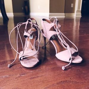 Steve Madden taupe/pink lace up heels size 8